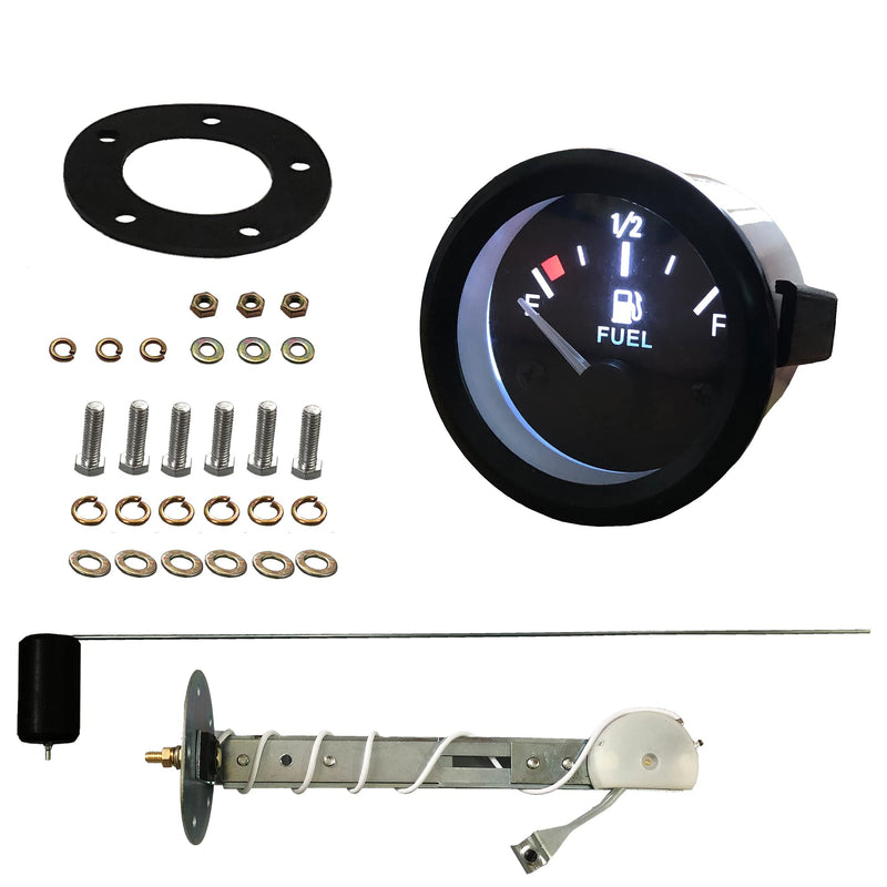 52mm Fuel Level Gauge Kit with Fuel Tank Sending Unit Boat Fuel Sender Unit Fuel Sender Fuel Water Level Sensor 2" Fuel Tank Meter 12V Universal