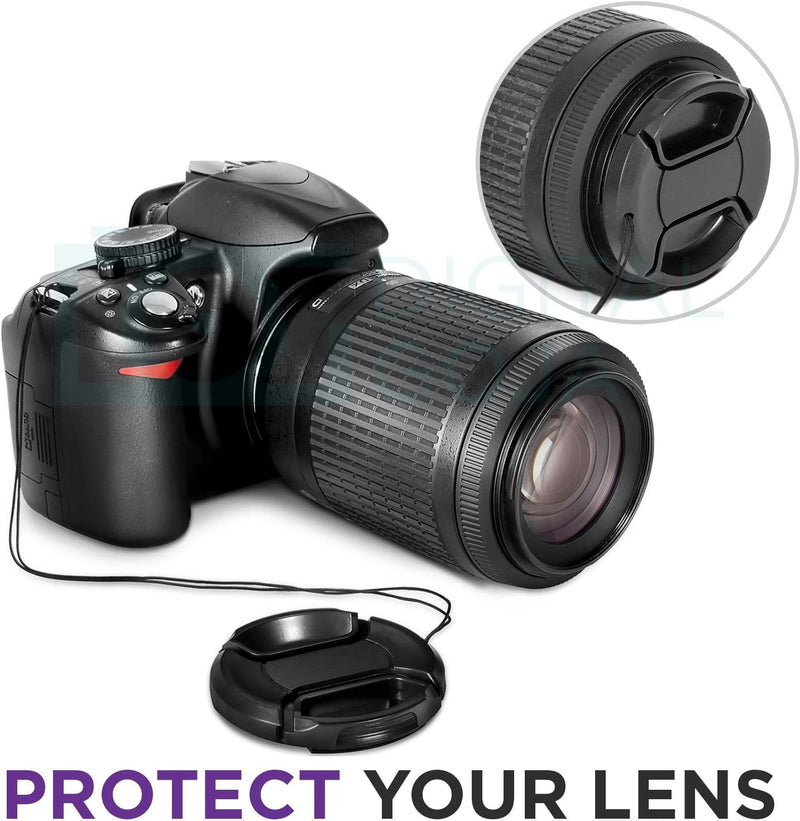 Altura Photo 55mm Lens Cap - 2 Pack Nikon Lens Cap Cover for D3400, D3500, D5500, D5600 with AF-P DX NIKKOR 18-55mm f/3.5-5.6G VR, Sony FE 28-70mm f/3.5-5.6 OSS, Sigma 56mm F1.4 DC DN and More