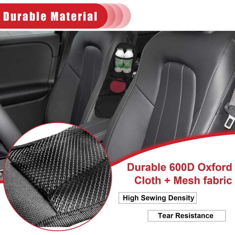 QUICTO Car Seat Storage Hanging Bag, Multi-Pocket Seat Side Organizer, Car Multifunctional Storage Mesh Net Pocket, Can Hold Mobile Phone, Wallet, Glasses, Suitable for Cars, SUVs, Trucks 1