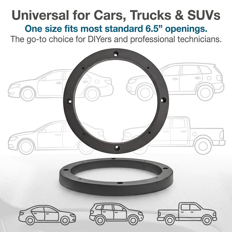 2 PCS 6 inch Car Door Speaker Mounting Ring Spacer Adapter, Speaker Spacer 6 Inch Adaptor Ring Mounting, Bracket Plastic Car Stereo Speakers Spacer, Universal for Cars/Trucks/SUVs 2 PCS 6"