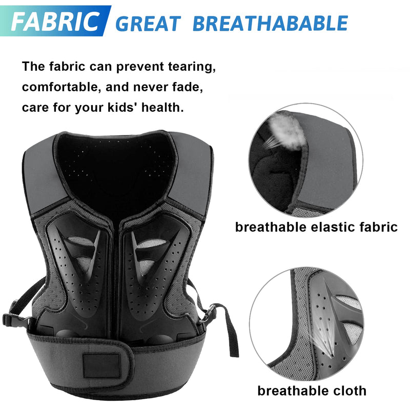 StarknightMT Kids Motorcycle Chest Protector Dirt Bike Youth Riding Spine Back Armor Protection for Motocross Cycling Skateboard,Skiing,Skating,Off-Road（Black） Black