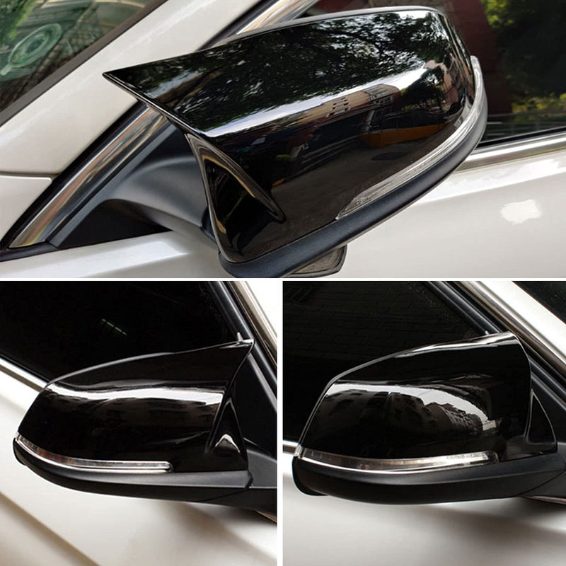 Door Mirror Covers,Glossy Black Replacement Rearview Side Mirror Covers Caps Rearview Replacement for BMW F20 F22 F23 F30 F31 F32 F33 F36 F87 M2 X1 E84 Glossy Black