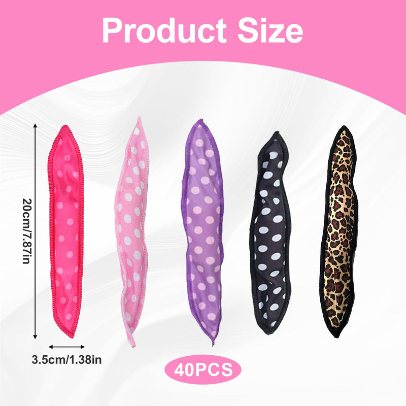 40PCS Foam Hair Rollers for Short Hair, 5 Colors | Soft Heatless Curlers, No Heat Sponge Rollers, Sleep Pillow Rollers, Overnight Hair Curlers, For Long Hair