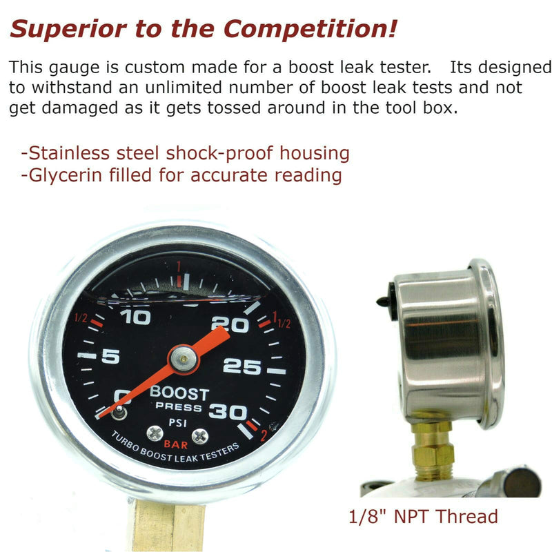 Turbo Boost Leak Testers 3" inch - 6061 Billet Aluminum - 30 PSI - Intake Charge Pipe Pressure Check - Includes Both Tire and 1/4" Air Fititng
