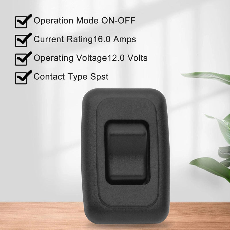 Single SPST On-Off Switch with Bezel, Technology Components 12V Light Switch for RV, Camper, Trailer Black