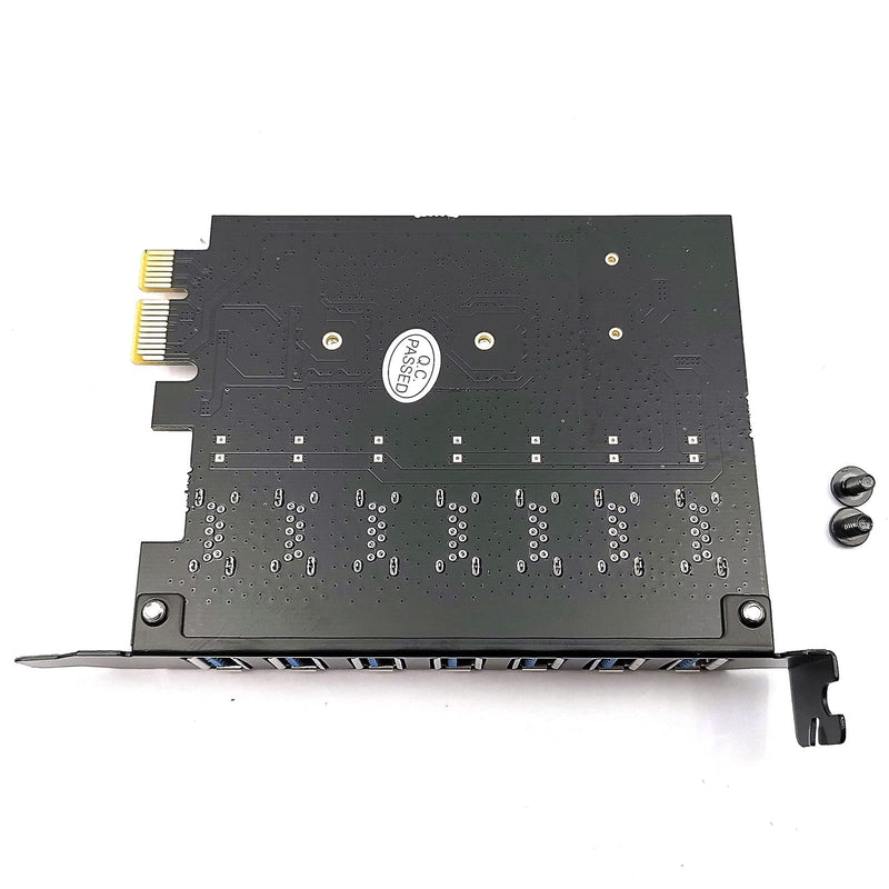 DEVMO USB 3.0 PCI-E Expansion Card 7 Ports USB 3.0 Hub Adapter External Controller PCI Express Extender Adapter Card for Desktop