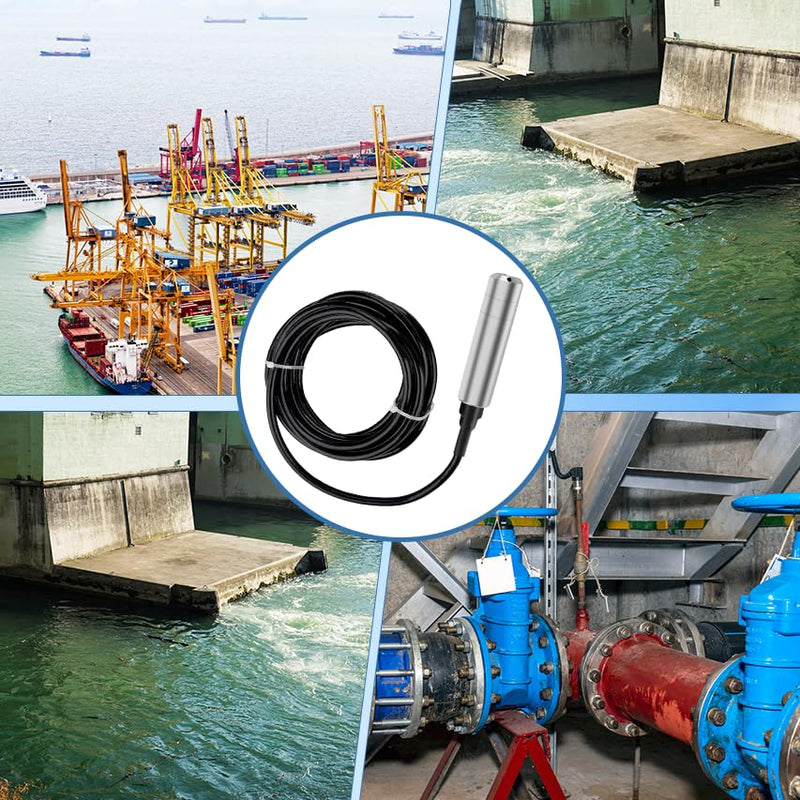 Liquid Level Sensor Cable Submersible Transmitter Water Level Sensor Detector Cable, IP68 Liquid Level Transducer, 4-20mA Water Level Sensor Detector 0-39.37 inch