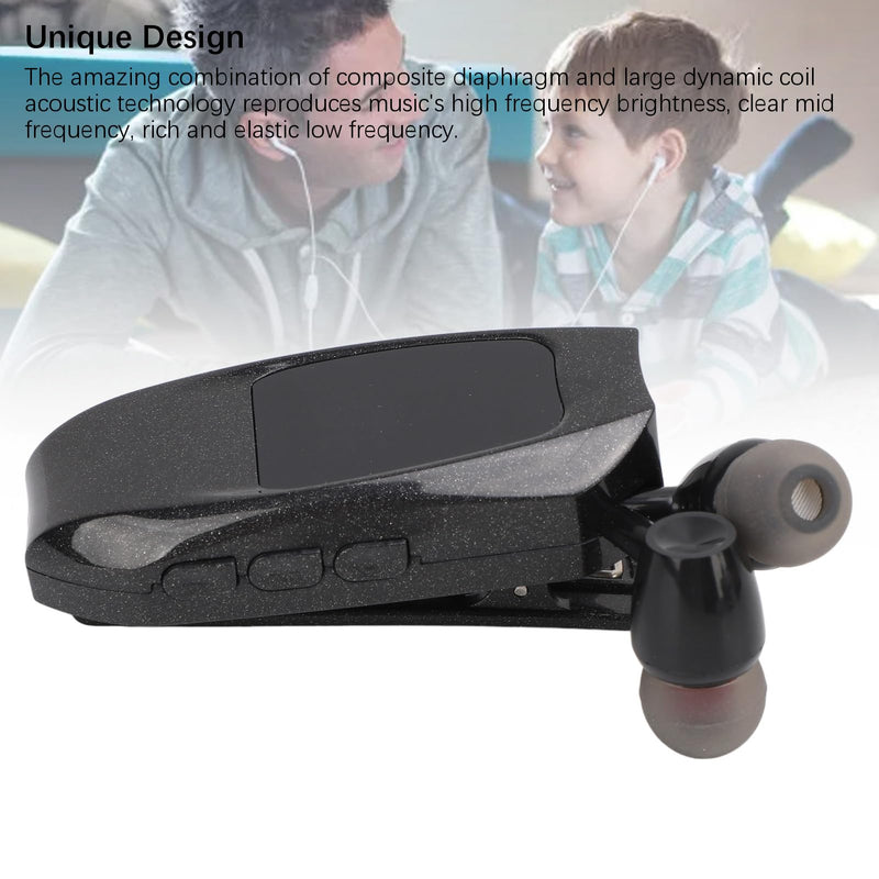 Retractable Headsets, Headphone V5.3 Stereo Earpiece Business Headphones, Clip on Earbud Compatible with Smart Cell Phones Tablet Pad PC Laptop (Double Ear) Double Ear