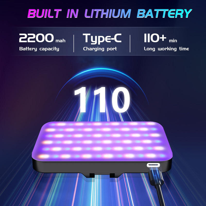 RGB Light - BANSINE USB-Rechargeable RGB Selfie Light with 97+ CRI, 2500K-6500K 360° Full Color Video Light with 20 Lighting Effect for Party Video, Live Streaming and Photography
