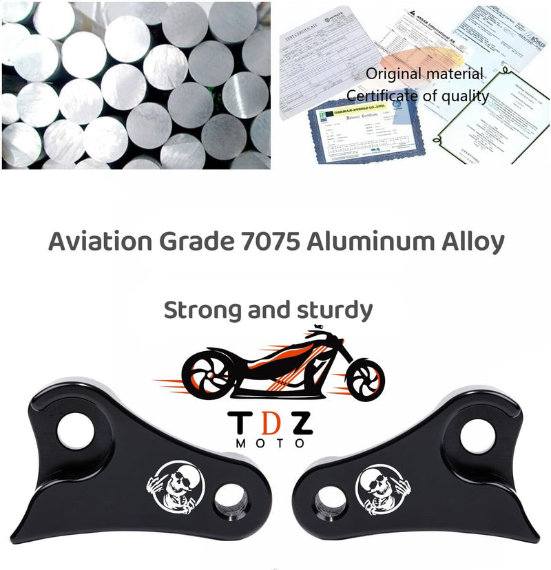 TDZ 2009-2025 Black 1.5'' Inch Lowering Link Blocks Kit for Harley Touring Street Glide/Road King/Electra Glide/Road Glide/Ultra Limited/Special/CVO 1.5 Inch Lowering Blocks（Black）