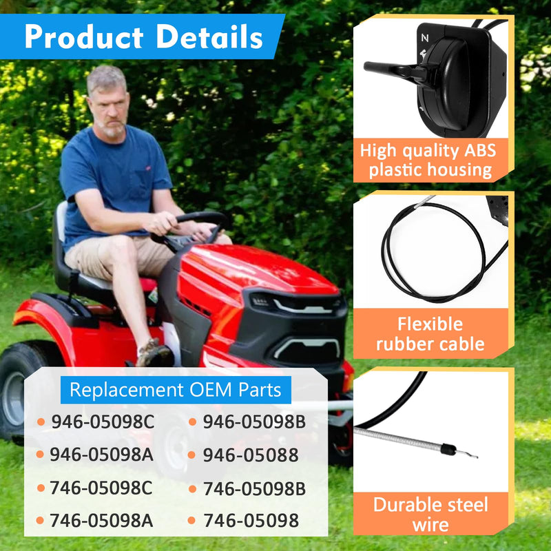 Upgrade 946-05098C Throttle Choke Cable for Cub Cadet XT1 LT46 LT50 GT50 GT54 ST54 XT2-LX50 ST54 LT54 LX46, 746P06891 746-06891 Throttle Assembly Cub Cadet Replaces 946-05098A 946-05098B 746-05098A