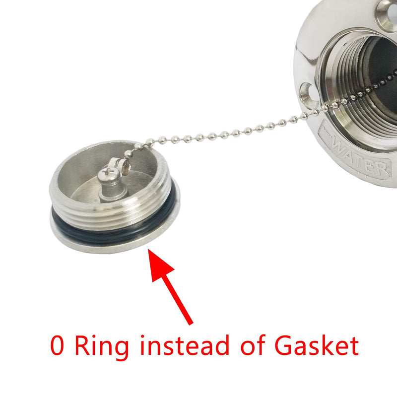 NRC&XRC New Casting 2"(50mm) Boat Water/Gas/Fuel/Waste/DEO Deck Fill/Filler with KeyCap Marine Grade316 SS Hardware for Boat Yacht Caravan,RV 2inch WATER Filler