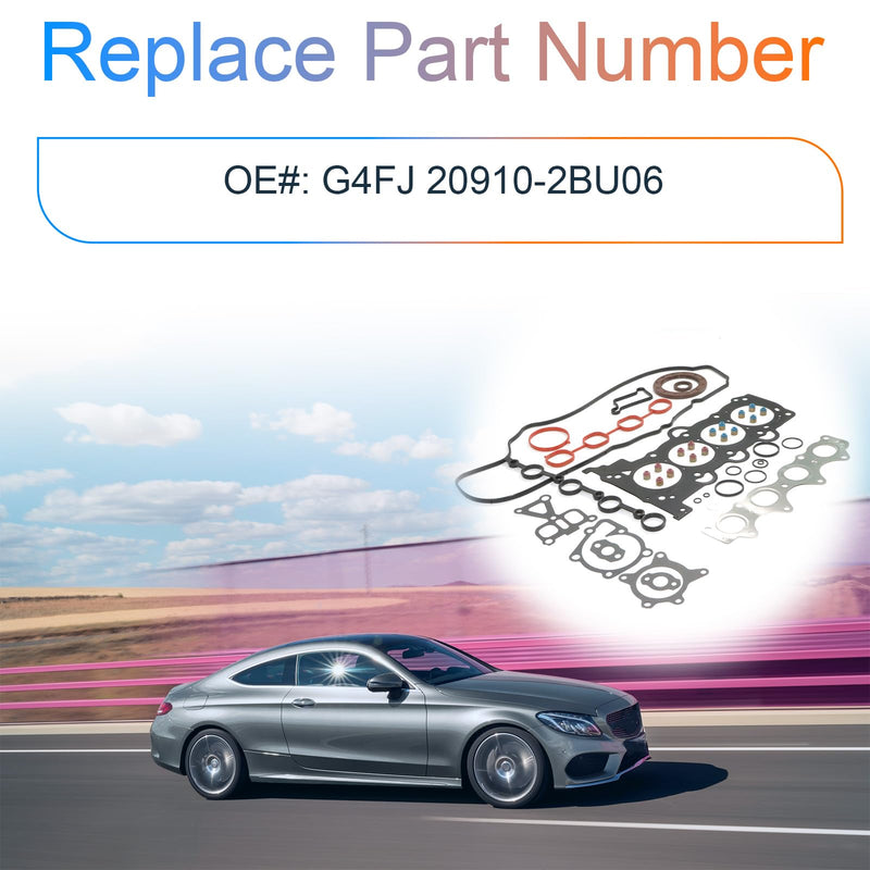 G4FJ 1.6T Engine Cylinder Head Gasket Set Fits for Hyundai Elantra/Sonata/Tucson, Kia Forte/Optima/Soul 2015 2016 2017 2018 2019 2020 2021 1.6L DOHC Turbo OE G4FJ 20910-2BU06