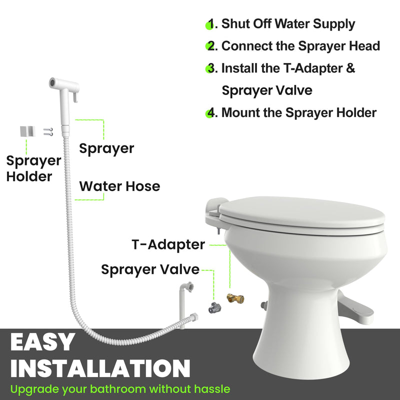 RV Bidet Sprayer – All Metal, RV Handheld Bidet with Water Hose & RV Fitting, Wall-Mount Toilet Sprayer for Motorhomes, Fifth Wheels, Trailers & Campers Toilet (WallMount)