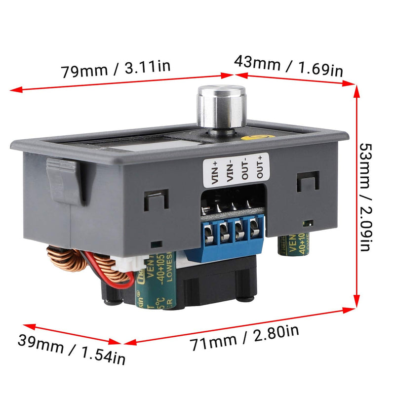DROK Adjustable Voltage Regulator DC, Buck Boost Converter 6.0V-36V 9v 12v to DC 0.6-36V 24v 5A Power Supply Panel, Constant Current Volt Step Up Down Module Buck Boost 6-36V to 0-36V 80W