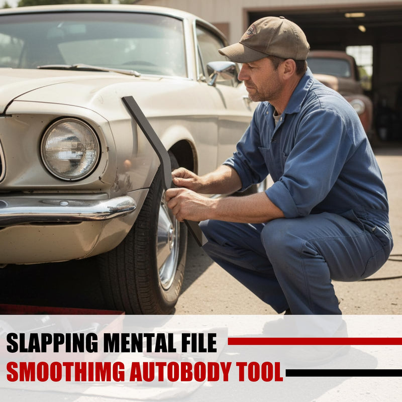 Coarse Cut Slapping File Auto Body Slap Tool Metal Dent Repair File Tool Steel Vehicle Panel Hammer for Auto Dent Repair Car Fender Door Surface Shaping Straightening Restoration