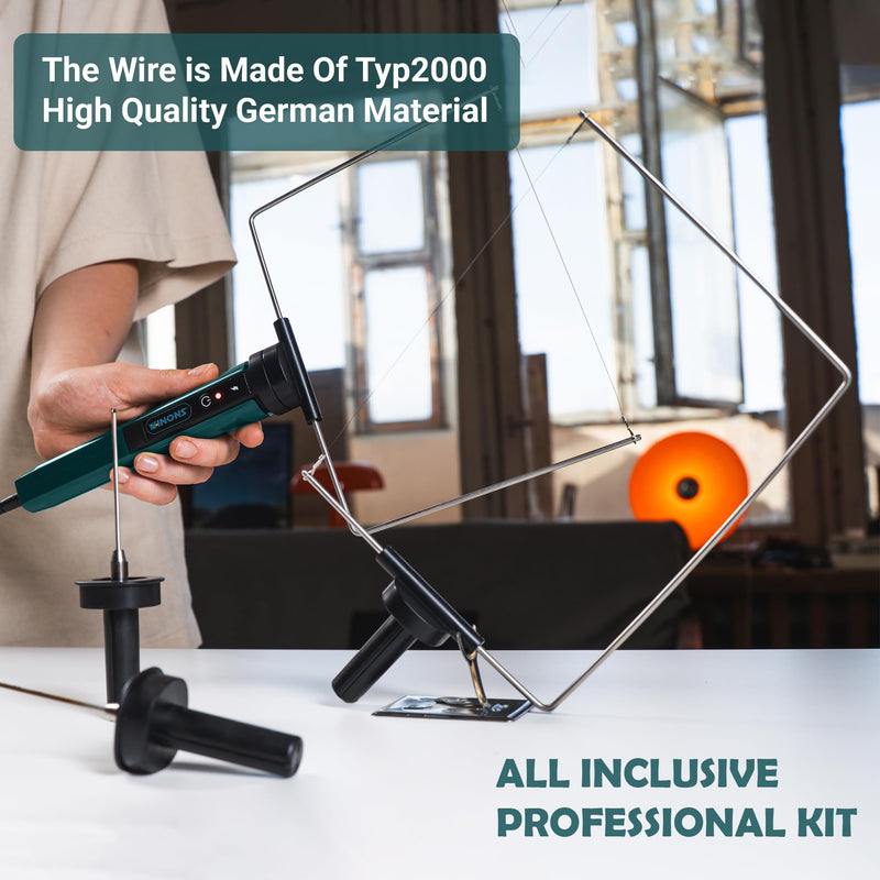 WINONS Hot Wire Foam Cutter Tool, WFC0010 Styrofoam & Polystyrene Cutter 450°C (842°F), 4 Quick-Change Tips, German Typ 2000 Wire, EPS EPE EVA XPS (Kit of 4)