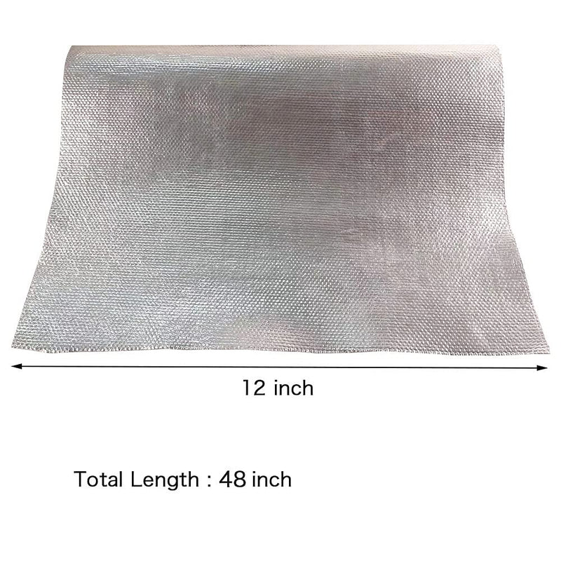 Aluminum Backed Aluminized Self Adhesive 12'' X 48’',Fiberglass Thermal Insulation Material High Temp Protection 12 x 48 Inch