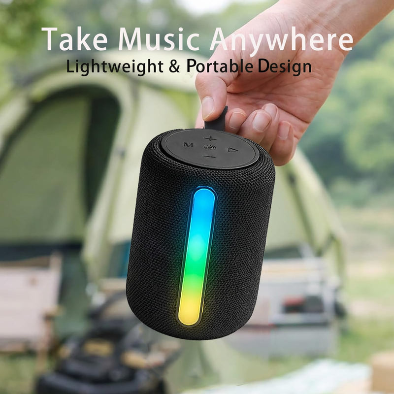Bluetooth Speaker with RGB LED Light, Deep Bass Sound, Portable Loud Wireless Speaker for Home, Travel, Outdoor & Party (Black)