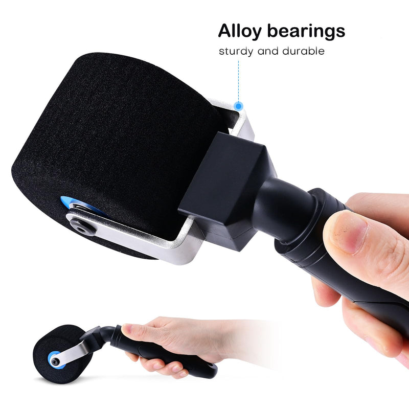 NEWISHTOOL Vinyl Wrap Tools 2-Inch Sponge Seam Roller for Uneven Textured Areas, Car Wrapping Rivet Roller Tool Felt Squeegee for Decal Film Application Wallpaper Smoothing