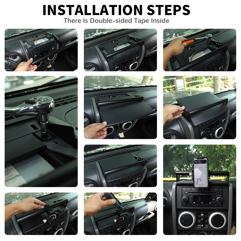 RT-TCZ Dash Mount Phone Holder Cell Phone Holder Interior Accessories for 2007-2010 Jeep Wrangler JK JKU 2 Door 4 Door