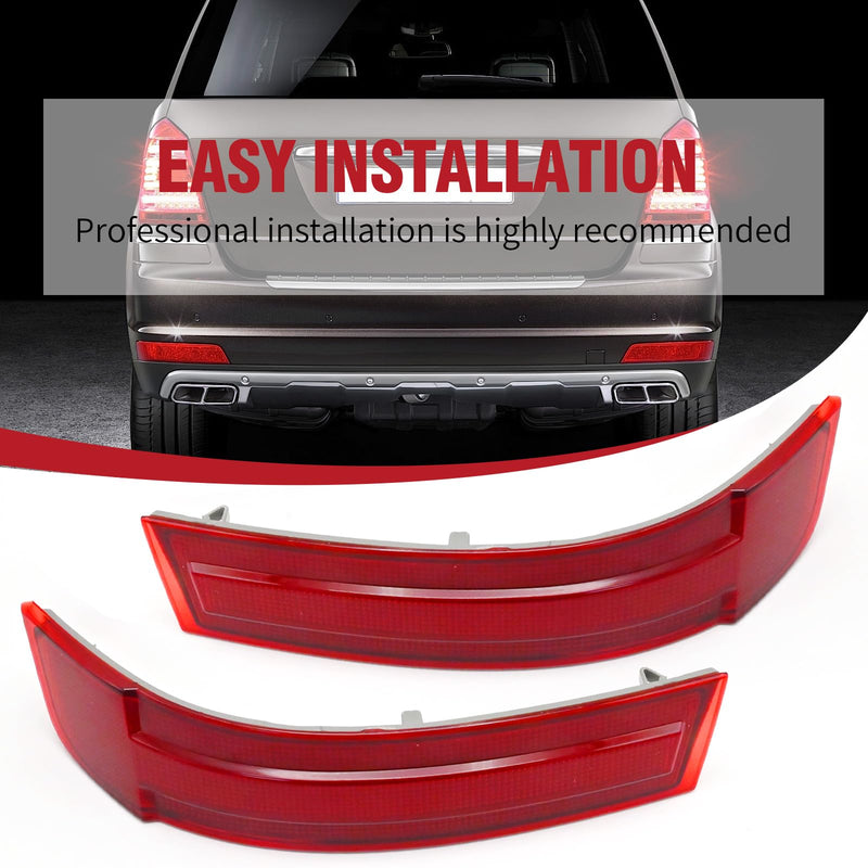  [AUSTRALIA] - Set of 2 1648201174 Rear Bumper Warning Lamps Reflector Red Lens, Replacement for Mercedes Benz X164 X164 GL320 GL450 GL550 2007-2009, Replaces 1648201274