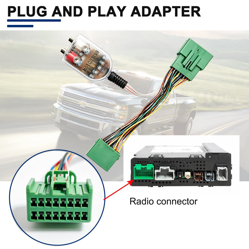 Add an Amp Amplifier Adapter Fit for Chevy Camaro Colorado Silverado GMC Canyon Yukon Sierra 1500 2500HD 3500HD,Factory Radio Add A Subwoofer Smplifier Wire Harness