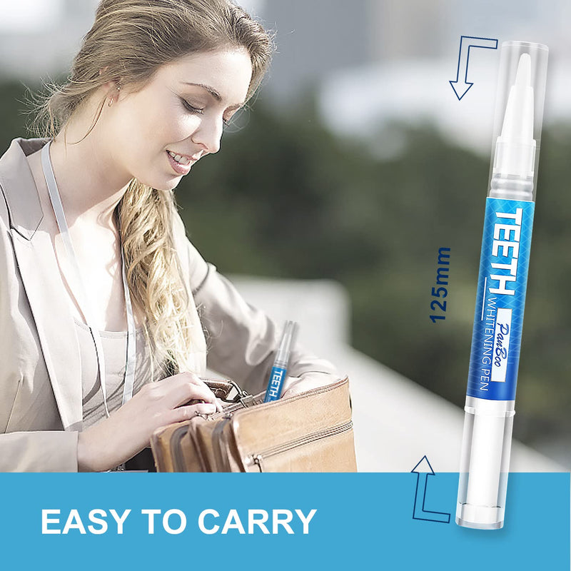 Teeth Whitening Pen (5 Pack), 70+ Treatment Uses for Whiter Teeth, Mint Flavor, Effective, Painless, No Sensitivity, Enamel Safe, Travel-Friendly Remove Stains, 1.2 FL Oz