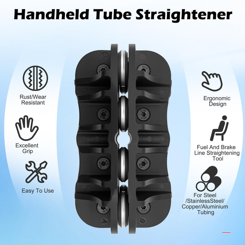 Brake Line Straightening Tool, Tubing Straightener, Handheld 3/16" 3/8" 1/4" O.D. Bender for Brake Line Aluminum, Steel, Brass Coils (3/16Inch) 3/16Inch