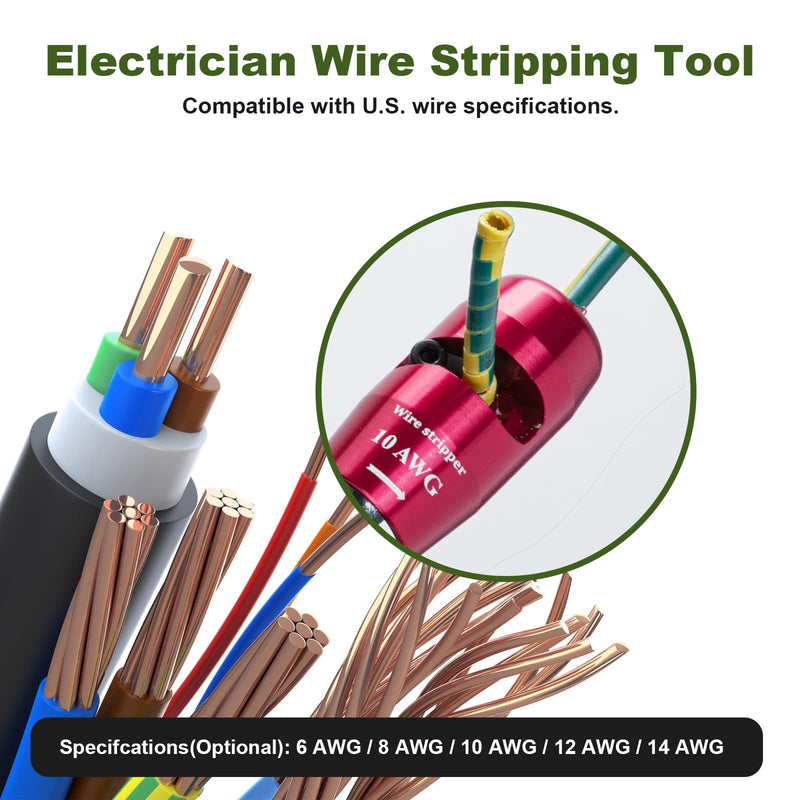 Wire Stripper Twister Tool for Drill, 2026 Upgraded Wire Stripping Tool & Wire Twisting Connector for Cutters 6-14 AWG, 8 In 1 Professional Electrician Wire Nut Twister Stripping and Twisting Tool 6-14AWG