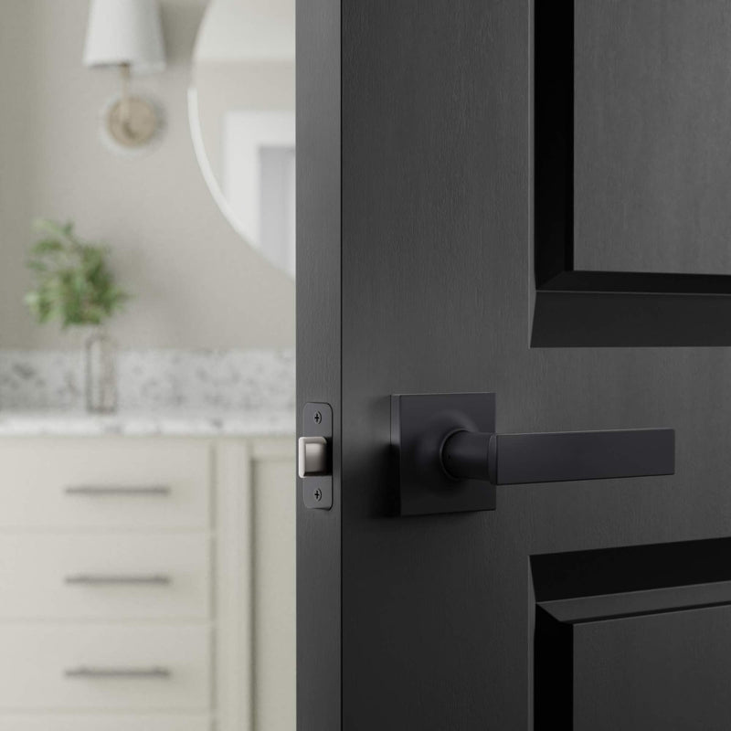 Amazon Basics Contemporary Stamford Passage Door Lever, Easy Installation, Matte Black, 1-Pack 1 Pack