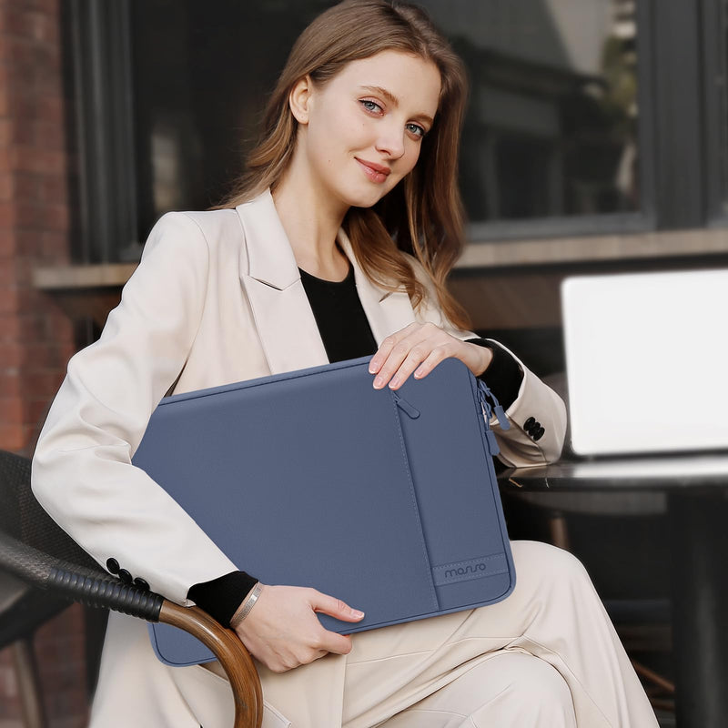 MOSISO Laptop Sleeve Compatible with MacBook Neo 13/Air 13.3 13.6/Pro 13 | 360 Degree Protective Portable Water Resistant Laptop Carrying Case Computer Bag with Vertical Pocket&Small Case, Indigo 13 inch