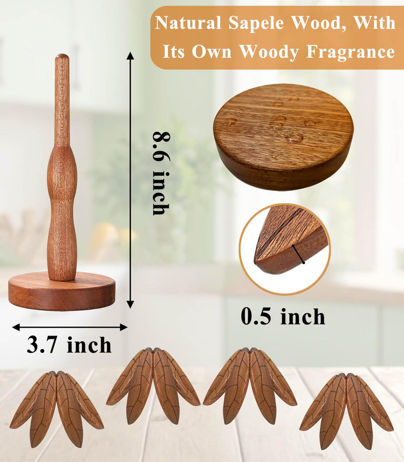 Tree Coasters, Wooden Trivets for Hot Dishes/Pot/Bowl/Teapot/Pans, Tree Shape Trivet Set - 4 Wooden Trivets + 1 Stand Stored, Kitchen Decor Gifts for Him/Her (Leaf Pattern - 4Pcs) Texture - 4pcs