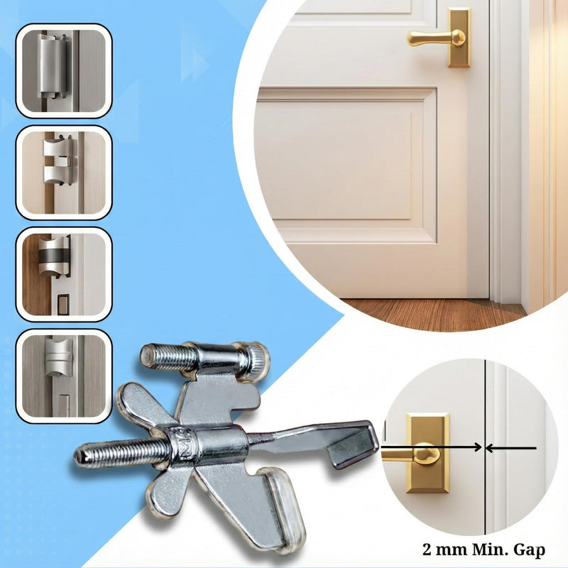 Original Trustella Heavy-Duty Portable Door Lock with Stainless Steel Build. Perfect for Home, Travel, Hotels, and Apartments for Inward-Opening Doors with a 2 mm Gap. (Silver/Black) Silver/Black