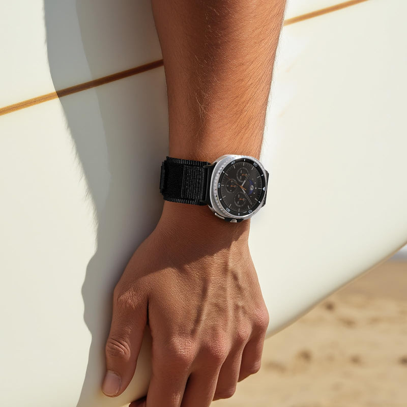 Nylon Band Compatible with Samsung Galaxy Watch 9/8/8 Classic | Breathable Sport Replacement Strap Compatible with Galaxy Watch 9 8 44mm 40mm/8 Classic 46mm for Men Women, Black