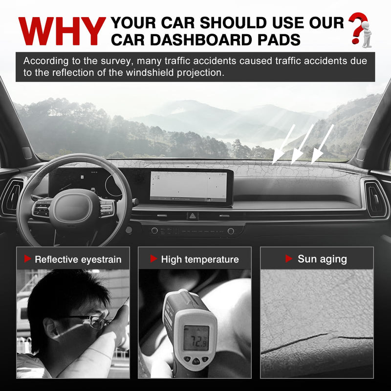 Autorder Dashboard Cover Mat for Kia Sorento 2021-2025 2026 Accessories Dash Cover Upgrade Flannel Dash Mat Sunshade Glare UV Rays Protector(Only fit for12.3-inch Navigation) 2021-2026 Kia Sorento fit for 12.3-inch Screen