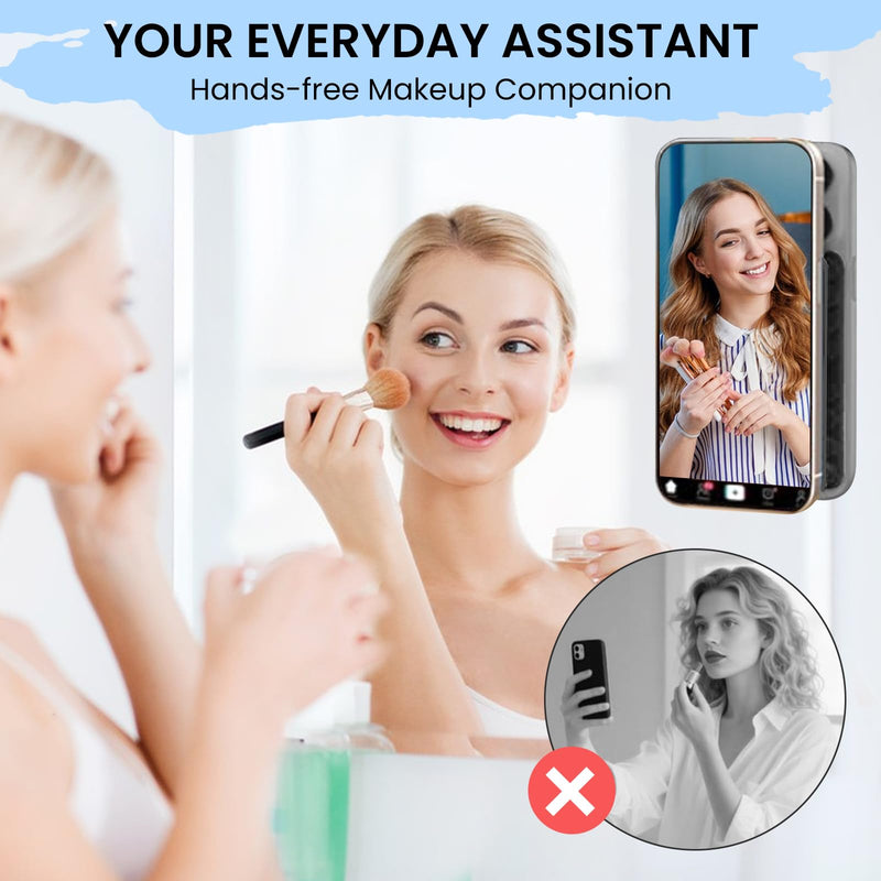 2 Pack Silicone Octo Cup Buddy Sticky Grip Holder for Cellphone, Double Sided Suction Phone Case Mount Phone Accessories Strong Grip Holder for Selfie and Video - Black