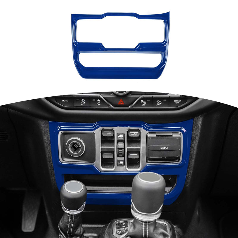 RT-TCZ for Jeep JL Center Dash Window Switch Panel Trim Cover for Jeep Wrangler JL JLU Gladiator JT 2018-2024 Blue Interior Accessories