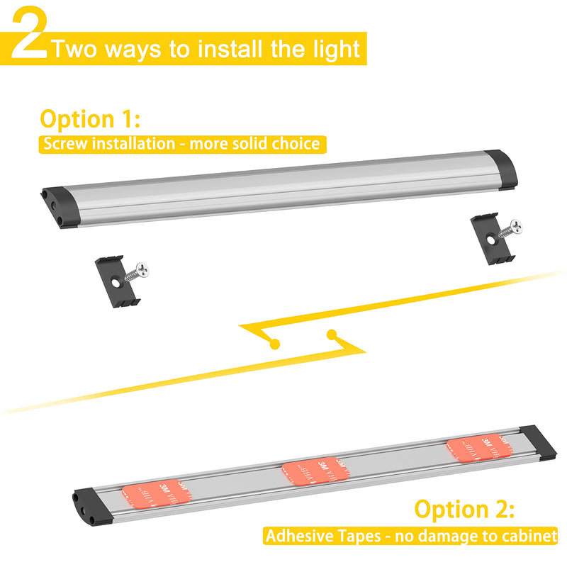 GETINLIGHT 12-inch Plug-in LED Under Counter Lights for Kitchen, Soft White 3000K, Pack of 3, IN-0110-23-SN 3 Light Pack