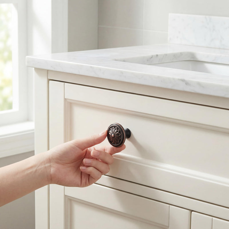 10 Pack - Oil Rubbed Bronze Cabinet Hardware: 1.4" Round Knobs for Cabinets & Drawers