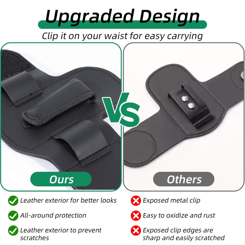 Stethoscope Holder Clip -PU Black Leather Stethoscope Clip | for Scrubs, White Coats, Belts