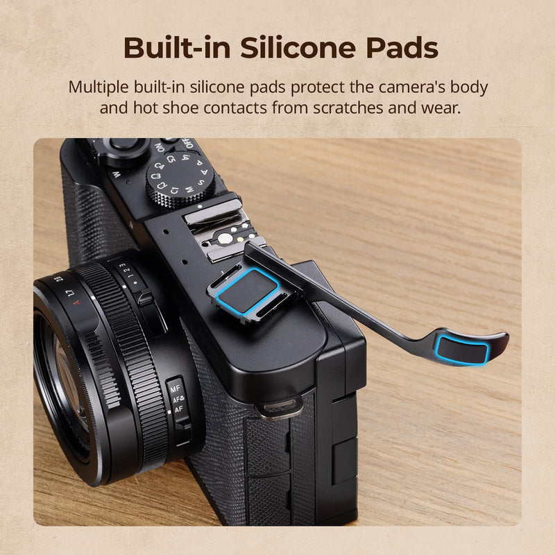 SMALLRIG Thumb Grip with Hot Shoe Cover for Panasonic L10, L10 Thumb Rest Built-in Silicone Pads and Detach Slot (Black) Black