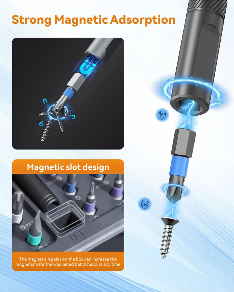 42 in 1 Magnetic Ratchet Screwdriver Set - Multi Bit Ratcheting Screwdriver Set with Portable Repair Tool Kit for Electronics, Computers, Bicycles, Watch,Furniture,Ring Doorbell and DIY