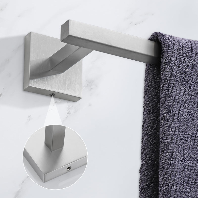 YACVCL Brushed Towel Bar, 21.6 Inch Bathroom Towel Rack, 304 Stainless Steel Kitchen Hand Towel Holder Wall Mounted, Total Length 23.6 Inch