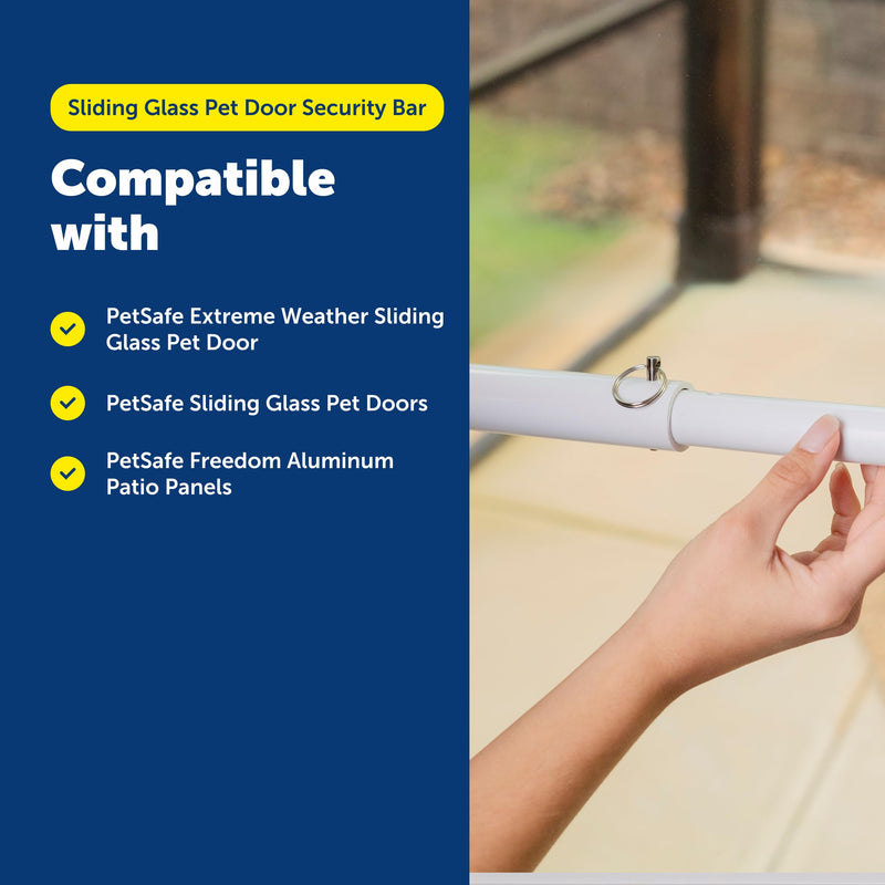 PetSafe Sliding Glass Pet Door Security Bar - Easy to Install - Lock Your Dog Door - Compatible with PetSafe Pet Doors - Up to 72' Wide