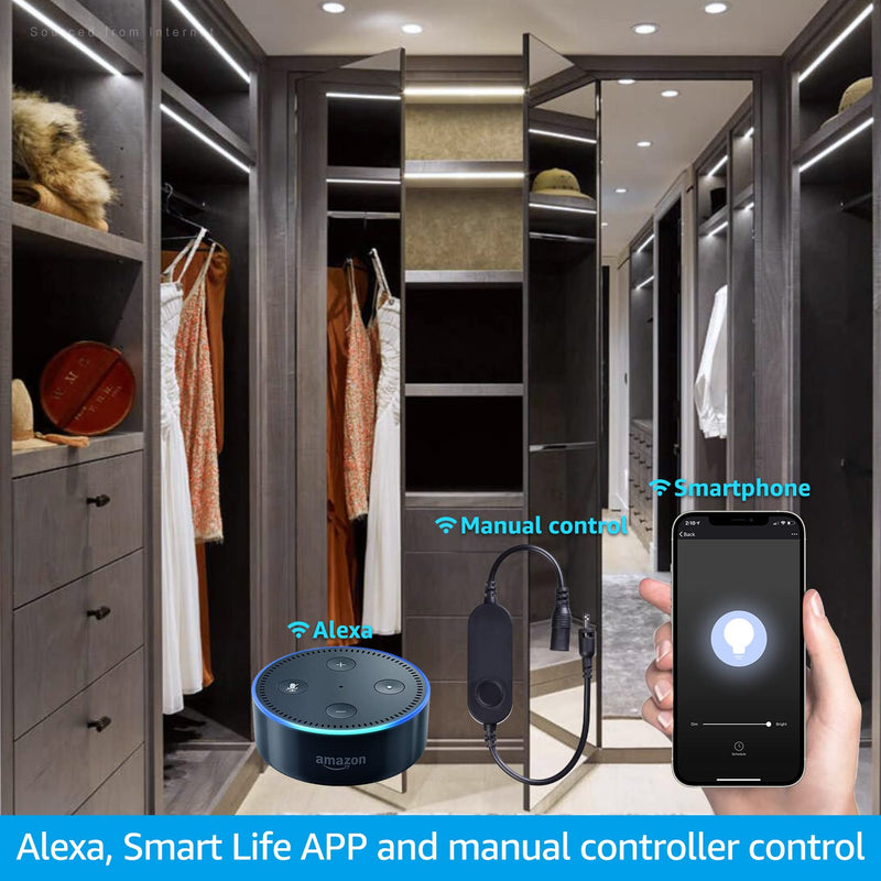 TORCHSTAR Smart LED Safe Lighting Kit, Voice & APP Control (6) 12 Inch Dimmable Linkable Light Bars, Compatible with Alexa, 900LM, 100-240V, for Under Cabinet Display Closet Showcase, 5000K Daylight Daylight (5000K)