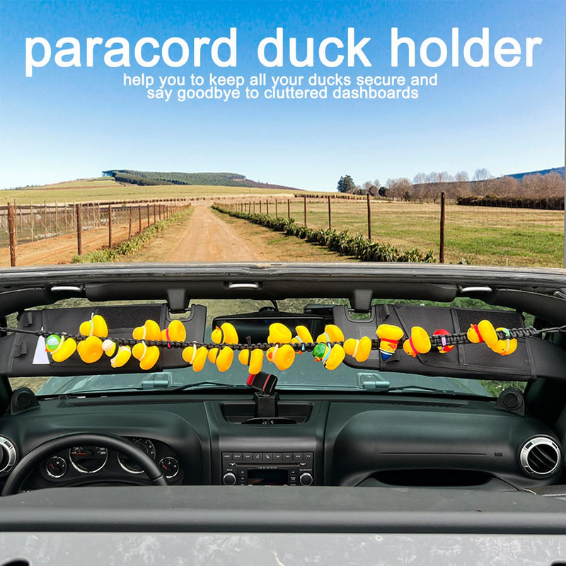Rubber Ducks Holder for Jeep,Paracord Duck Holder for Jeep Wrangler YJ TJ JK JL JT,Can Hold 34 Rubber Ducks,Black Black