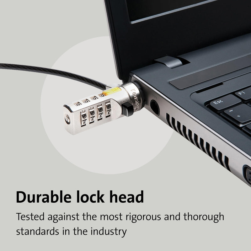 Kensington Combination Cable T-Bar Standard Lock Slot for Laptops, Resettable 4 digit password with 6 Foot Cable, K64673AM Original Cable T-Bar