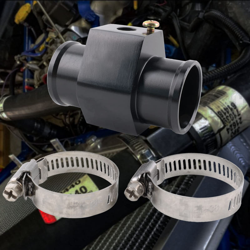 Aluminum Water Temp Meter Temperature Gauge Joint Pipe Radiator Sensor Adaptor Attachment Hose Clamps （32mm/1/8''NPT） 32mm