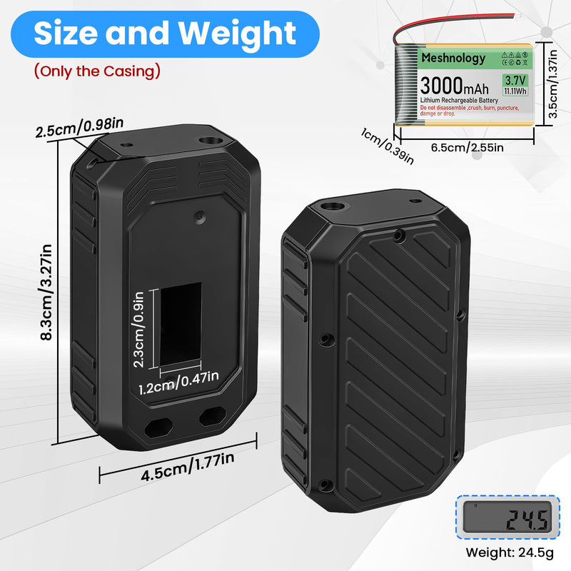 N35 Plus Case for LoRa ESP32 V3 V4 W12 Board Device Set - Capable of Holding Dev Board Antenna 3000mAh Battery GPS Module All-in OLED Screen Protection Shell with Type C Interface (Black) Black 1 x Case